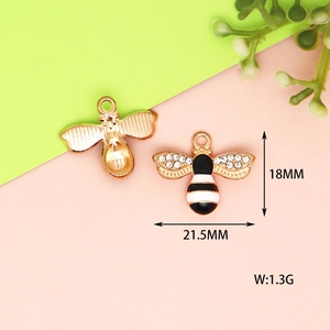 Λεπτομερείς διαστάσεις 21,5x18mm κρεμαστών μελισσών για κατασκευή κοσμημάτων