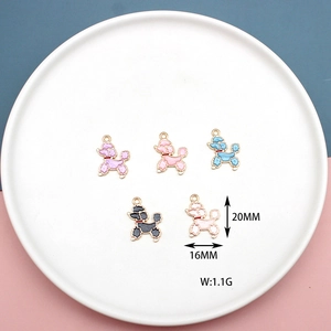 Detailed view of 20mm poodle charms showing dimensions and weight information