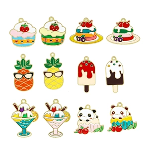 Summer dessert enamel charms set for DIY jewelry making earrings necklace pendants
