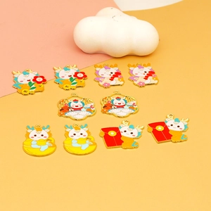 Various colorful enamel lucky dragon baby charms for creative DIY jewelry making projects.