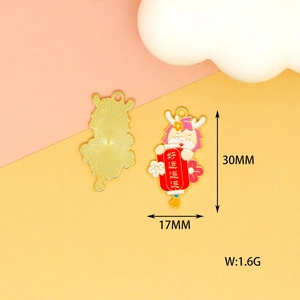 Cute cartoon dragon DIY charm for jewelry making with clear dimension and weight info