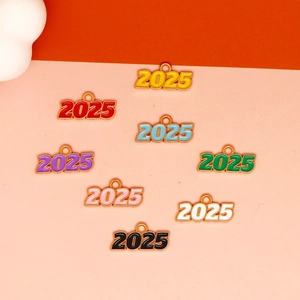 Close-up detail of colorful 2025 enamel charms for DIY bracelets and jewelry making