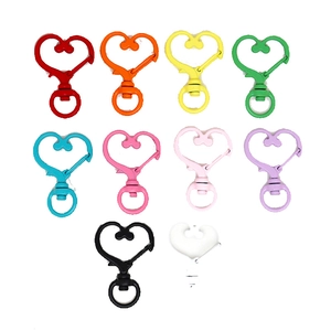 Assorted 10 colors heart-shaped lobster clasps for DIY jewelry making and keychain