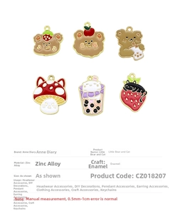 Schattige cartoon kat en beer legering emaille DIY bedeltjes voor sieraden