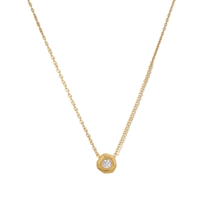 Collier en titane plaqué or 18 carats avec pendentif hexagonal et diamant solitaire