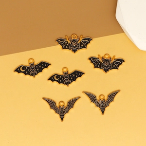 Gothische zwarte emaille vleermuis bedeltjes voor DIY sieraden