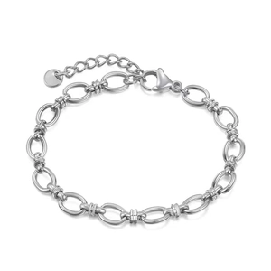 Adjustable silver chunky Cuban link necklace in durable stainless steel for women