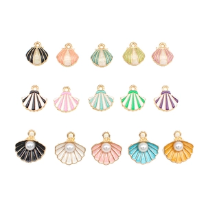 Oceaan thema DIY kleurrijke emaille schelp bedeltjes met imitatie parels hangers