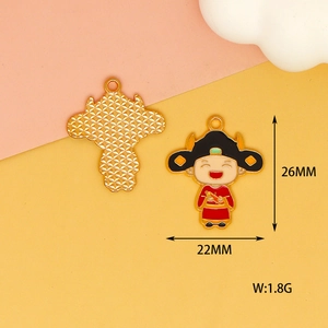 Detailansicht des Cartoon-Glücksbringers aus Legierung mit den Maßen 26 mm x 22 mm