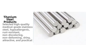 Detail of medical-grade titanium steel rod featuring rustproof and hypoallergenic properties