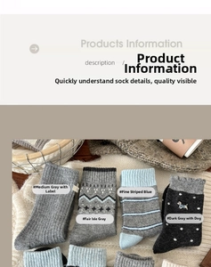Detail of wool socks set featuring gray knit patterns and thick thermal textures