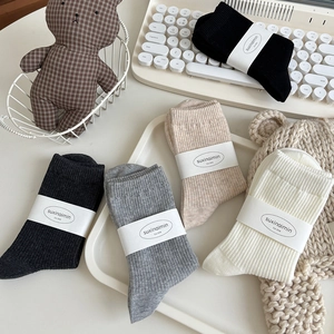 5er-Pack Damen-Socken in Rippenstrick-Optik in Schwarz Grau Beige und Weiß Tönen