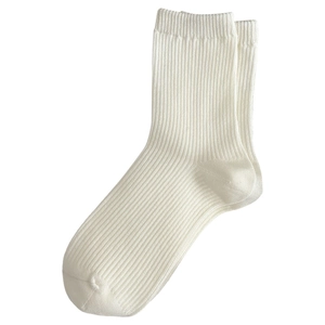 Klassische weiße Ripp-Tennissocken für Damen aus Baumwolle mit verstärkter Ferse