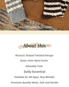 Gros plan de chaussettes en laine à rayures et torsades à la texture douce