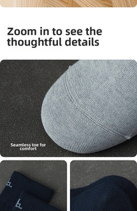 Detailed macro view of seamless toe construction on breathable cotton business socks