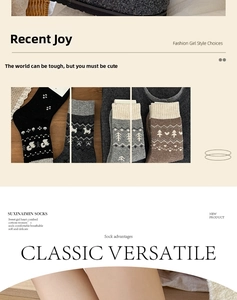 Detail of combed cotton Fair Isle socks with knit tree and animal patterns