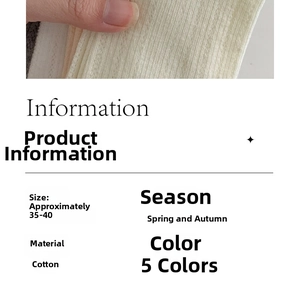 Close-up of cream white knit texture and size specs for ballet bow mesh socks