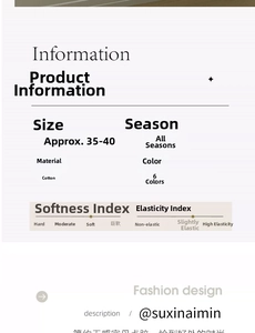 Detailed size chart for cotton striped socks size 35-40 available in six various colors