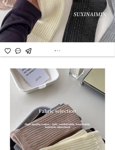 Detailed view of ribbed knit texture and soft cotton fabric of these long socks