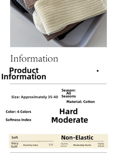 Detailed size and material information for cotton knit crew socks in various colors