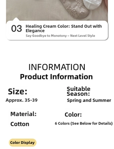 Detail specifications for cotton bear socks in 6 colors, sizes 35-39 for spring and summer