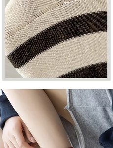 Macro detail of high-quality knit texture and striped cotton fabric on these socks