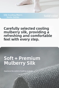 Detailed close-up of breathable mulberry silk knit texture on men's cooling summer socks