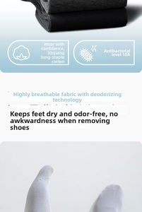 Close-up of Xinjiang long-staple cotton texture and 10A antibacterial feature on men's socks