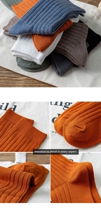 Detail view of cotton ribbed crew socks showing reinforced stitching and vibrant colors