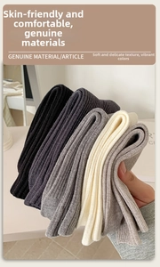 Detail showing high-quality ribbed knit texture of warm winter bow socks in five neutral colors