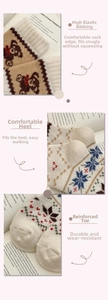 Detail der Wollsocken mit Bärenmuster und verstärkten Zehen für winterliche Wärme