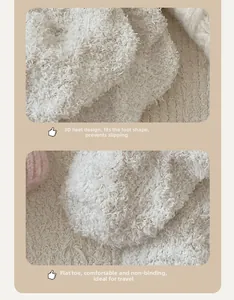 Detail view of thickened coral fleece socks with 3D heel design and flat toe seams