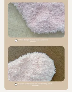 Detail view showing reinforced pink coral fleece sock heel and smooth toe seam construction