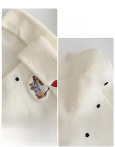 Detail view of elastic ribbed cuff and 3D heel construction on cute puppy cotton socks