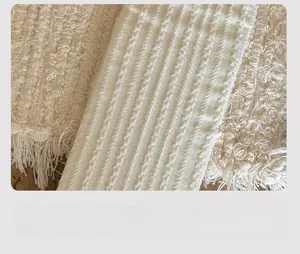Macro shot of reinforced heel texture on white ribbed knit mid-tube socks for winter