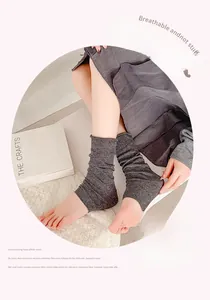 Dettaglio degli scaldamuscoli in maglia grigio scuro con tessuto traspirante e bordi
