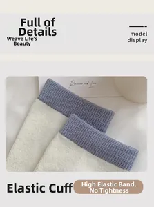 Detail of high-elasticity ribbed cuffs on wool-blend socks with contrast color design