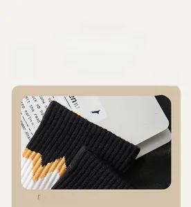 Close-up of elastic ribbed cuff and wavy pattern on breathable cotton sports socks