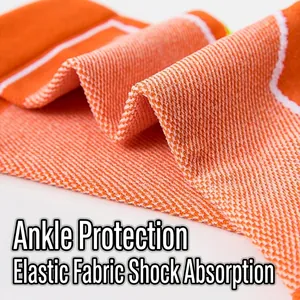 Elastic orange cycling socks with compression shock absorption and thick towel bottom