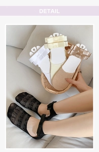 Detailed view of mesh lace invisible socks featuring elegant silk bows in four colors