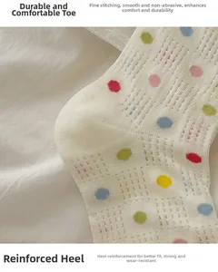 Detailansicht weißer Netzsocken mit verstärkter Ferse und fein genähten Zehennähten