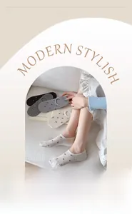 Detail of breathable low cut invisible socks with non-slip cuff on model legs