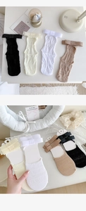 Close-up of ballet-style lace mesh boat socks with elegant bow ribbon detail for women