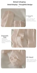 Detail of breathable knit socks showing elastic cuff, flat toe seam and reinforced heel