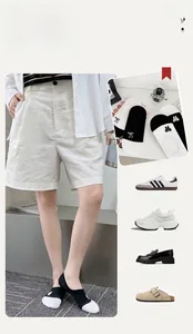 Detailed collage of women's bow embroidery cotton socks paired with various casual shoes