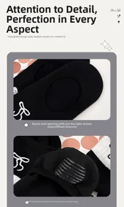 Detail of cotton no-show socks with bow embroidery and non-slip silicone heel strips