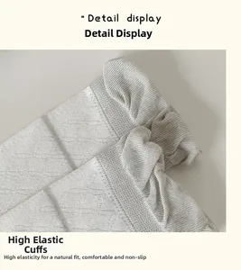 Detailed close-up showing high-elasticity wave-edge knit cuff of the soft cotton socks