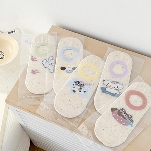 5-pack of breathable cotton mesh invisible socks with cute cartoon animal patterns