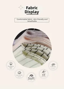 Detail of breathable striped cotton mesh fabric with pink and yellow pastel colors