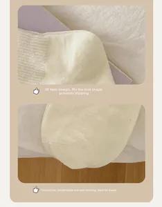 Detail of white knit socks showing 3D heel and seamless toe for maximum comfort